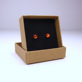 Natural Carnelian Crystal Sterling Silver Stud Earrings