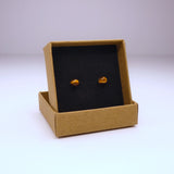 Natural Tiger's Eye Crystal Sterling Silver Stud Earrings