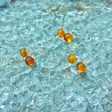Natural Light Amber Sterling Silver Stud Earrings