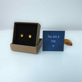 Natural Light Amber Sterling Silver Stud Earrings