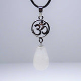 Natural Clear Quartz Crystal Teardrop Pendant Necklace