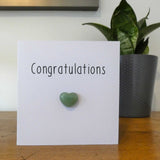 Green Aventurine Congratulations Crystal Card - Pack of 3