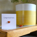 Red Agate Congratulations Crystal Card - Pack of 3