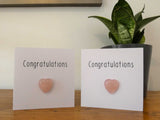 Rose Quartz Congratulations Crystal Card - Pack of 3