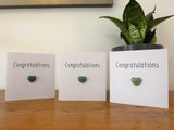 Green Aventurine Congratulations Crystal Card - Pack of 3