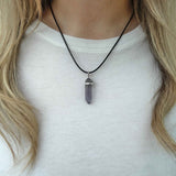 Natural Fluorite Double Pointed Crystal Necklace