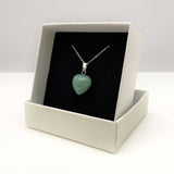 Natural Green Aventurine Crystal Heart Necklace