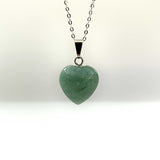 Natural Green Aventurine Crystal Heart Necklace