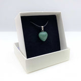Natural Green Aventurine Crystal Heart Necklace