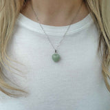 Natural Green Aventurine Crystal Heart Necklace