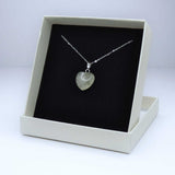 Natural Green Fluorite Crystal Heart Pendant