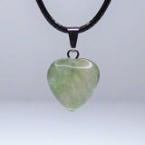 Natural Green Fluorite Crystal Heart Pendant