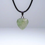 Natural Green Fluorite Crystal Heart Pendant