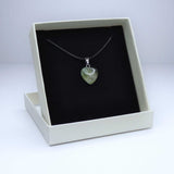 Natural Green Fluorite Crystal Heart Pendant