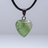 Natural Green Fluorite Crystal Heart Pendant