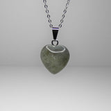 Natural Labradorite Crystal Heart Necklace