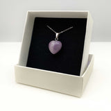 Natural Lepidolite Crystal Heart Necklace