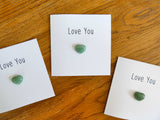 Green Aventurine Love You Crystal Card - Pack of 3