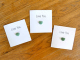 Green Aventurine Love You Crystal Card - Pack of 3