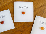Red Agate Love You Crystal Card - Pack of 3