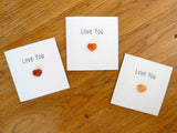 Red Agate Love You Crystal Card - Pack of 3