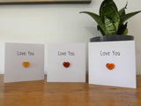 Red Agate Love You Crystal Card - Pack of 3