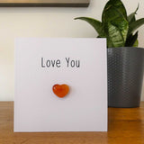 Red Agate Love You Crystal Card - Pack of 3