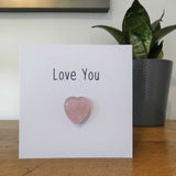 Rose Quartz Love You Crystal Card - Pack of 3