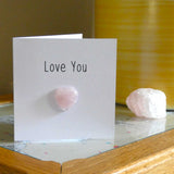 Rose Quartz Love You Crystal Card - Pack of 3