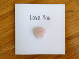 Rose Quartz Love You Crystal Card - Pack of 3