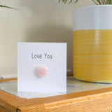 Rose Quartz Love You Crystal Card - Pack of 3