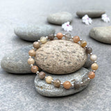 Natural Moonstone and Sunstone Crystal Bracelet