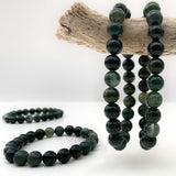 Natural Moss Agate Crystal Bracelet