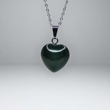 Natural Moss Agate Crystal Heart Necklace