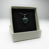 Natural Moss Agate Crystal Heart Necklace
