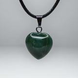 Natural Moss Agate Crystal Heart Necklace