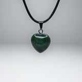 Natural Moss Agate Crystal Heart Necklace