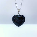 Natural Obsidian Crystal Heart Necklace