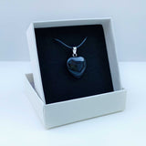 Natural Obsidian Crystal Heart Necklace