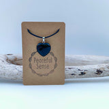 Natural Obsidian Crystal Heart Necklace