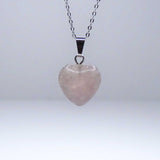 Natural Purple Fluorite Crystal Heart Pendant Necklace