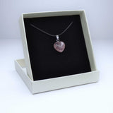 Natural Purple Fluorite Crystal Heart Pendant Necklace