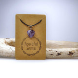 Natural Purple Fluorite Crystal Heart Pendant Necklace