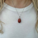 Natural Red Jasper Crystal Necklace