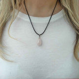 Natural Rose Quartz Crystal Necklace