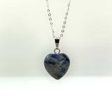 Natural Sodalite Crystal Heart Necklace