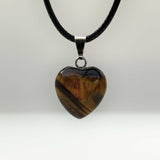 Natural Tiger's Eye Crystal Heart Necklace