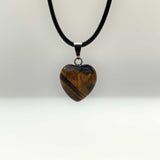 Natural Tiger's Eye Crystal Heart Necklace