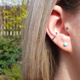 Natural Turquoise Crystal Sterling Silver Stud Earrings