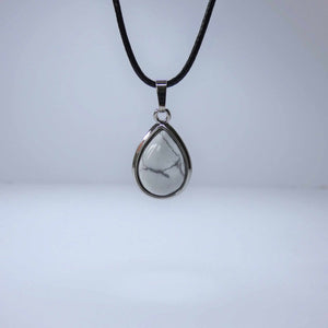 Natural Howlite Inset Crystal Pendant